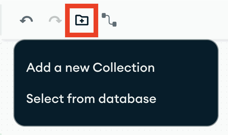 Add collection icon in the Data Modeling tab