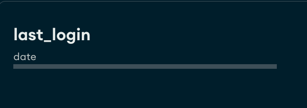 Example of a field with a single data type