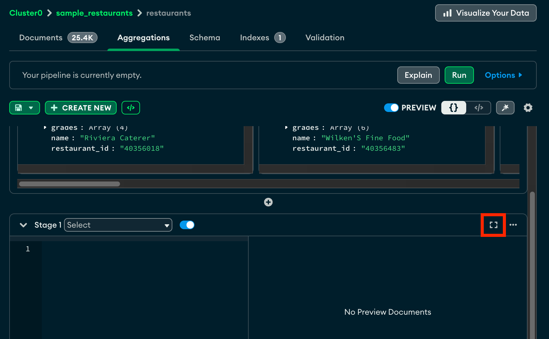 Select the Focus Mode button